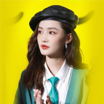 李沁同款帽子2022年爆款女網紅秋款頭小新款黑色無帽檐貝雷帽皮質