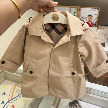 韓國童裝 25春新款男女寶兒童洋氣百搭連帽休閑中長款風衣外套
