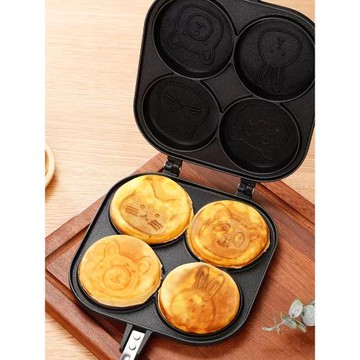 家用多功能不粘雙面煎餅鍋紅豆餅煎蛋漢堡鍋蛋糕烤盤早餐車輪餅機