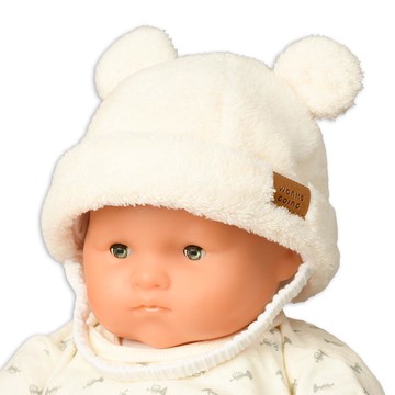 akachan honpo - 反折帽-刷毛熊耳-象牙白色