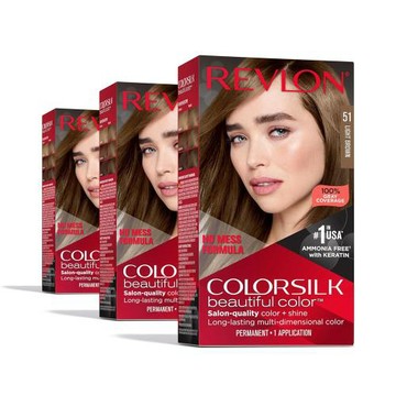 義大利 REVLON露華濃3D染髮劑-#51淺棕色(59.1mlx2/盒)x3