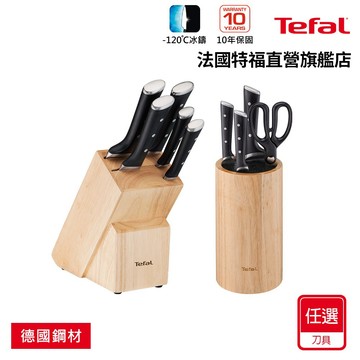 Tefal法國特福 冰鑄不鏽鋼系列刀具五件組/六件組 (含刀座)