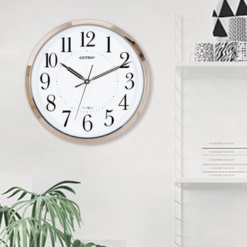 金鐘寶時尚簡約圓形壁掛鐘歐式客廳裝飾掛表靜音石英鐘表