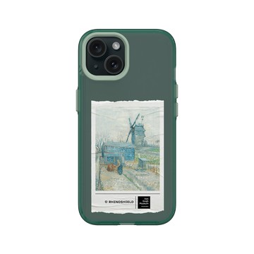 iPhone 15 Clear 憂墨綠 - Van Gogh Museum - 蒙馬特：風車和耕田