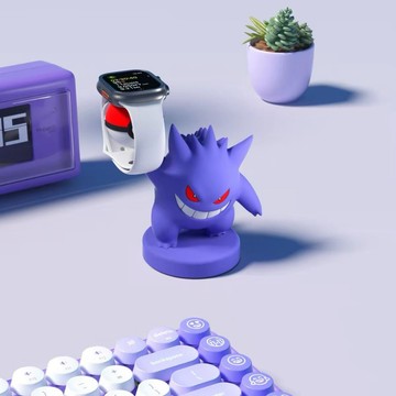 免運出貨💕創意耿鬼造型Apple Watch支架 3D列印磁吸充電底座 適用iwatch桌面擺飾 寶可夢風格可愛實用