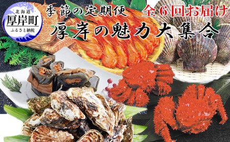 厚岸の魅力大集合 季節 定期便 全6回お届け 牡蠣 蟹 海老