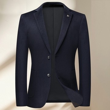 [米蘭精品] 西裝外套休閒西服-秋季羊毛免燙西服男外套2色74ie22