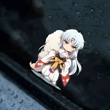✨臺灣出貨✨犬夜叉Q版殺生丸汽車貼紙劃痕遮擋裝飾電動車機箱頭盔防水貼畫