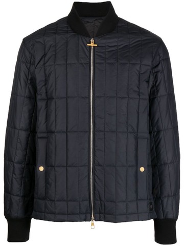 Dunhill - quilted-finish padded jacket - men - Polyester/Polyamide/Polyester/Polyamide/Cotton/Elastane - M - Blue