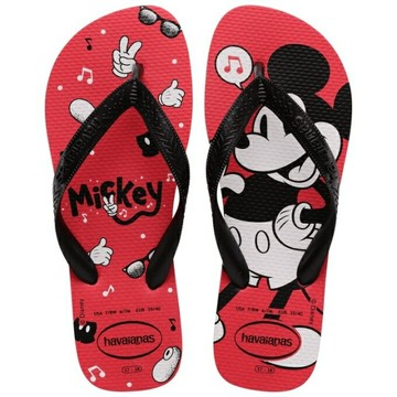 havaianas 哈瓦士 巴西人字拖 男款 Top disney 音符米奇紅 迪士尼 米老鼠 拖鞋 夾腳拖【南風百貨】
