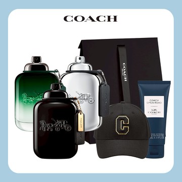 下單贈吊飾【COACH】經典男香系列100ml任選(贈COACH品牌帽+鬍後乳100ml.附禮袋)收禮者自選款式.快速出貨