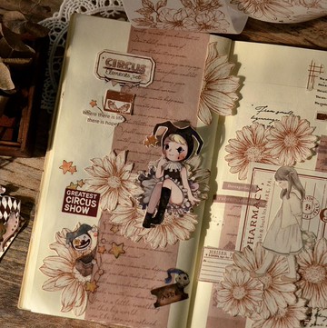 戲夢小丑幫 復古人物 PET 紙膠帶