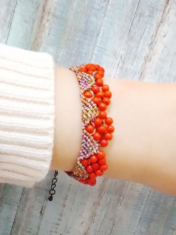 編織手鍊/荷葉造型