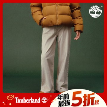 (領券再折)Timberland官方旗艦 女款米色燈芯絨寬褲|A41DBEYK