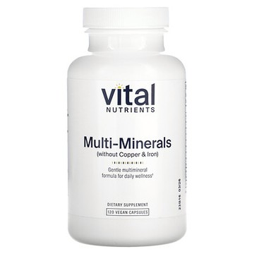 Vital Nutrients, 多礦物質（無銅和鐵），120 粒全素膠囊