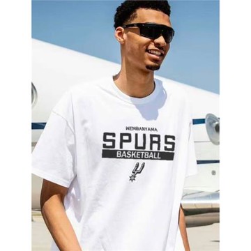 文班亞馬馬刺T恤Wembanyama籃球訓練服1號寬松純棉速干球衣短袖夏