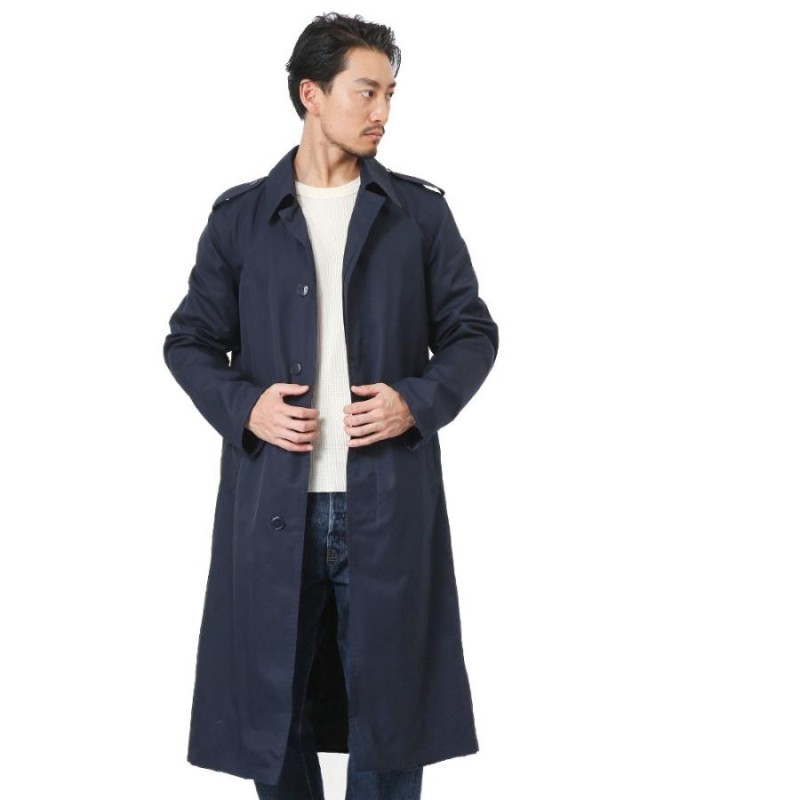 実物 新品 フランス軍 エアフォース ステンカラーコート NAVY