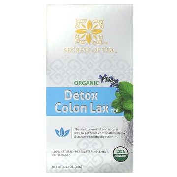 Secrets of Tea, 有機結腸清體潤腸茶，20 包茶包，1.41 盎司（40 克）