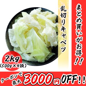 冷凍 乱切りキャベツ 2kg (500g×4袋) 常備に便利な 冷凍野菜 業務用 冷凍 野菜 キャベツ