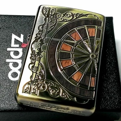 zippo☆両面☆アンティーク ダーツ G☆ウッド\u0026アラベスク☆ジッポ ライター