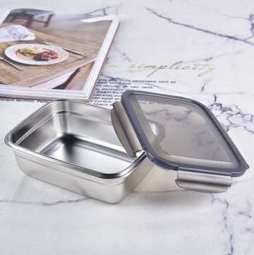 電解304不銹鋼保鮮盒密封飯盒 韓國泡菜盒冰箱防串味盒 旅行飯盒