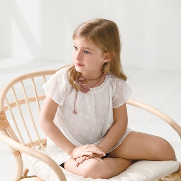 PIPPY 佰搭優雅圓點天絲棉短袖上衣-白 (畢業典禮首選)  45折