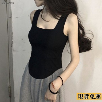 🌟全場免運🌟 u型下襬吊帶 背心 內搭西裝打底衫女無袖別緻短款 上衣 小衆 夏季 外穿