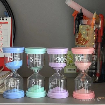 桃園出貨☘1/3/5/10/15/30/45/60分沙漏 馬卡龍計時沙漏 學習沙漏 刷牙計時 玻璃沙漏 泡茶計時 TJ3