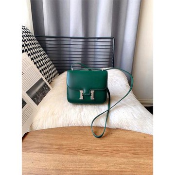 h扣康康包高版本小方包h扣空姐包box豆腐包女綠色包包真皮康康包