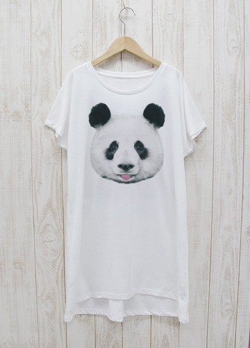 ronronPANDA 一件式 T 卹 Beh白/ R024-O-WH