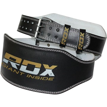 【線上體育】RDX 舉重腰帶 6" 皮革 黑 金色-RDX052