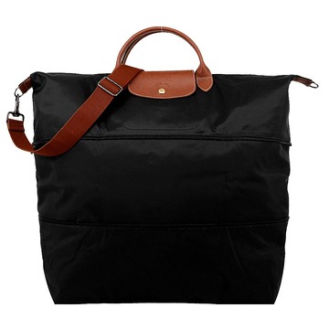 LONGCHAMP LE PLIAGE 延展夾層手提/斜背旅行袋(黑)