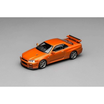 MOTORHELIX 1/64 Skyline GT-R (R34) V-Spec II Customiz 金屬橘