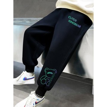 童裝男童褲子兒童春秋寶寶運動褲男孩休閑褲卡通寬松韓版束腳衛褲