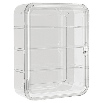 FAmILyLIFE 生活 無痕壁掛磁吸門全透明展示盒 A-461 4層  1個  32.7 x 12 x 41.5cm