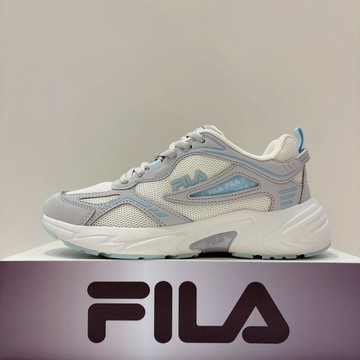 FILA 女生 白色 水藍色 透氣 運動 慢跑鞋 休閒鞋 5-J311A-143