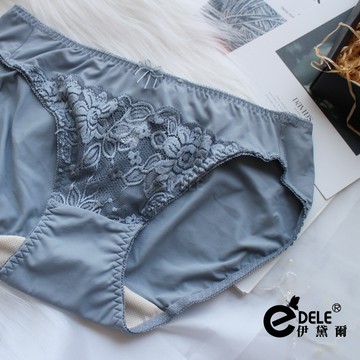 【伊黛爾】 艾美羅莎蕾絲內褲 M/L (灰) -【27302】