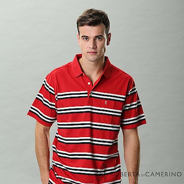 ROBERTA諾貝達 台灣製 抗菌除臭 修身短袖POLO棉衫 紅色