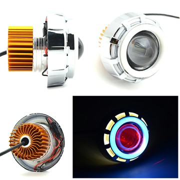 摩托車電動車爆閃LED改裝前大燈鬼火U3爆閃天使惡魔眼透鏡激光炮