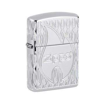 Zippo 【官方旗艦店】 Flame Design 火焰幾何紋理防風打火機