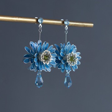 藍菊重奏耳飾