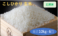 定期便 6回 こだわり コシヒカリ 玄米 10kg   お米