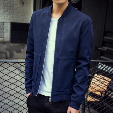 休閒夾克立領外套-素面純色隨性百搭男外套2色73hp22【獨家進口】【米蘭精品】