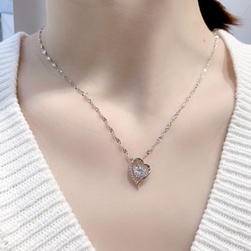 隔日到貨 心扉 2克拉 莫桑鑽 八心八箭 奧地利水晶 項鍊 項鏈N89