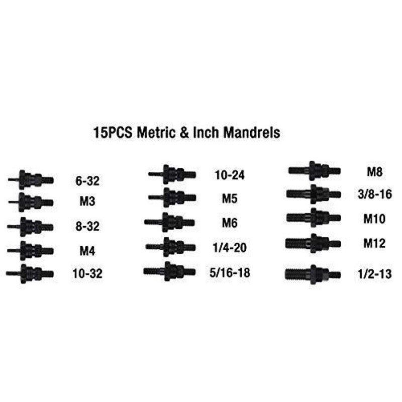 AIUITIO 16インチ ハンドリベットナットツール プロフェッショナルリベットナットセッターキット 15個 メトリックインチマンド - 2
