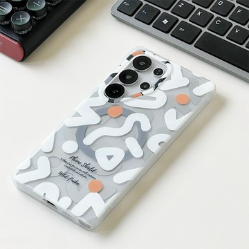 個性塗鴉 抗指紋 磁吸 小眾藝術 防摔殼 適用於 三星Galaxy S25 S24 Ultra 手機殼 S25 保護殼