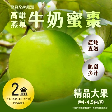 【雪莉朵辣嚴選】高雄燕巢牛奶蜜棗-大果(4斤/箱) x2箱