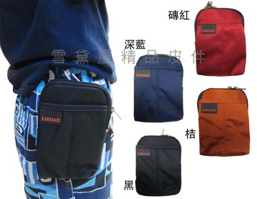 ~雪黛屋~KAWASAKI 腰包5吋手機超無敵耐用外掛腰包PDA袋台灣製造品質保證高單數防水尼龍布材質HKA156