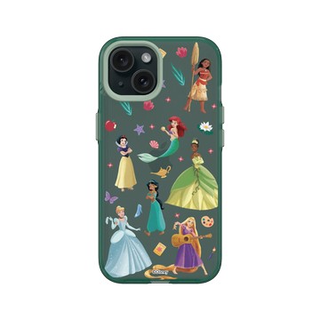 iPhone 15 Clear 憂墨綠 - 迪士尼-公主系列 Disney Princess - 迪士尼公主 - 貼紙風格