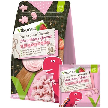 米森 乳酸菌咬咬草莓優格(恐龍) 10克x5包/袋(另有3袋特惠)